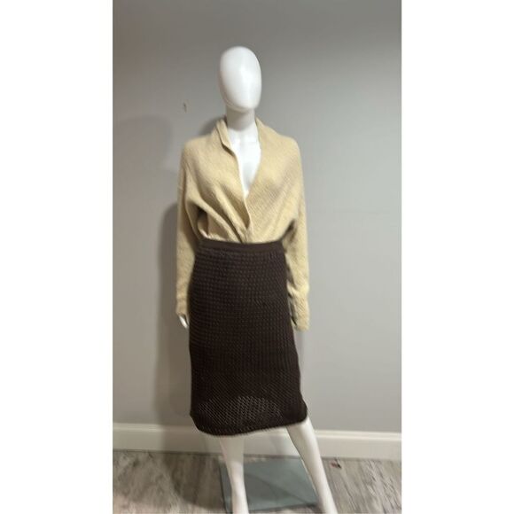 Theory Brown Knit Pima Cotton Skirt Size Small - Picture 6 of 12